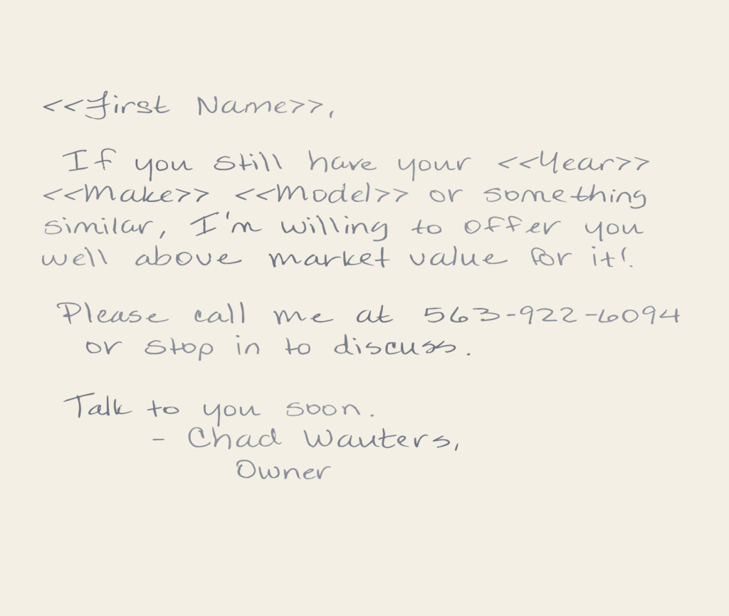 Front - Handwritten Message