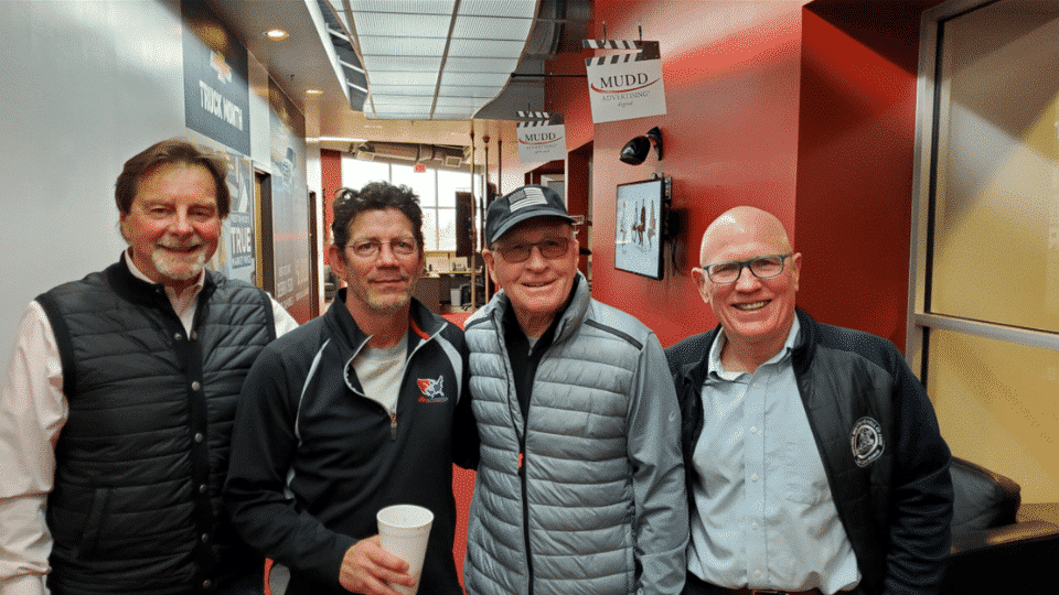 Wrestling Legends Dan Gable, Jim Miller, and Brad Penrith catch up at Mudd Advertising